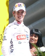 Andy Schleck en blanc pendant le Tour de France 2008